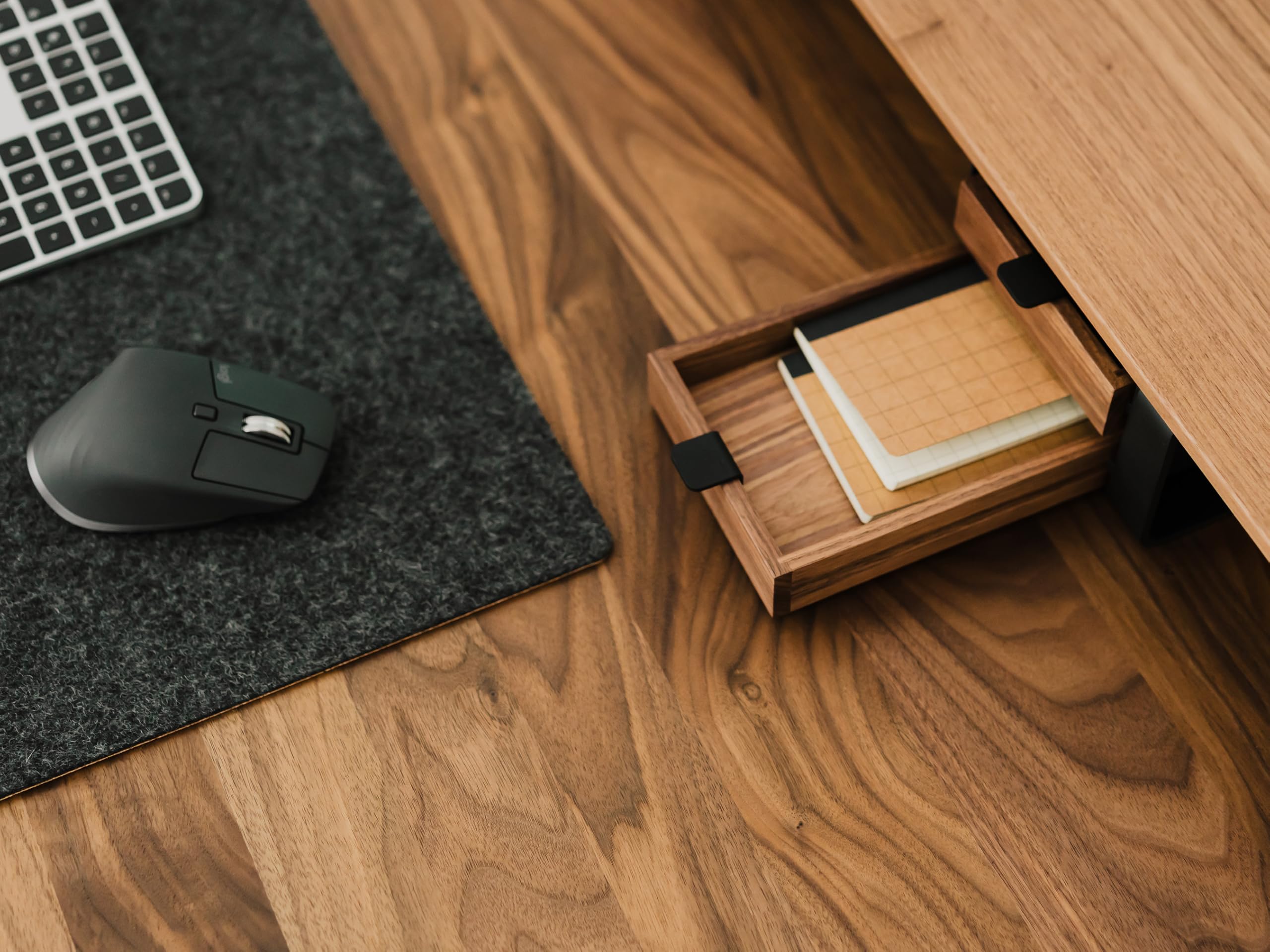 Oakywood Piccolo Cassetto Modulare - Organizzatore per Scrivania in Legno Massiccio con Cassetti - Conservazione Compatta di Documenti e Materiali - per l'Ufficio - Noce Bianca - Duello