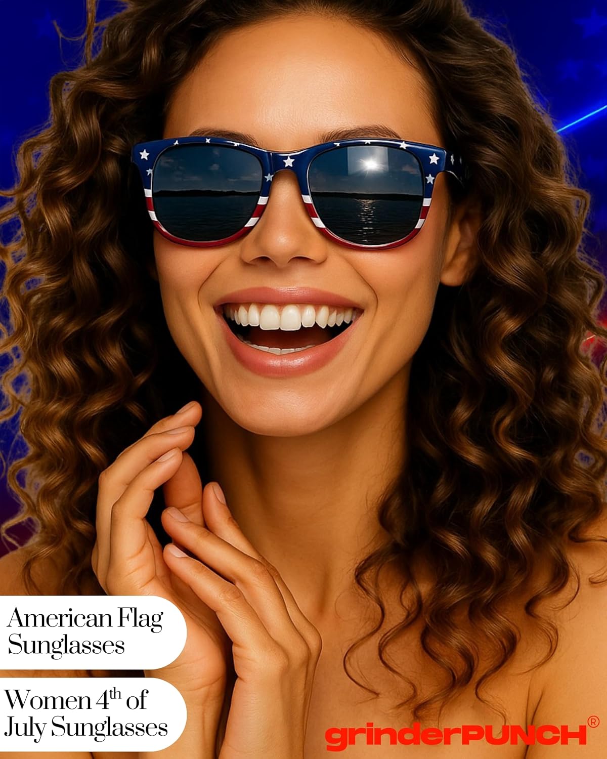 grinderPUNCH 2 Pairs Bulk American Sunglasses USA Flag Classic Patriot - Image 2