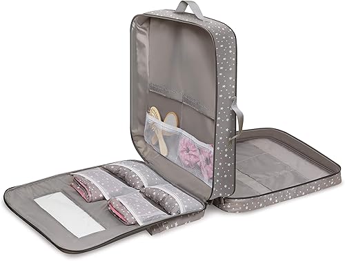 Miniatura 3 de Badger Basket Pack Pretty Double Doll Carrier Set para muñecas de 18 pulgadas con sacos de dormir y accesorios - Estrellas grises