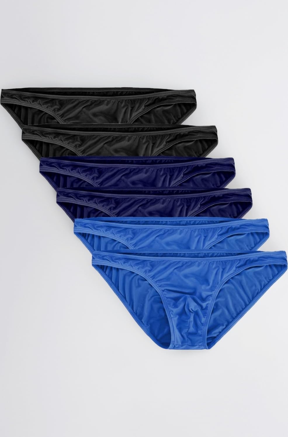 Mens Basic Bikini Briefs Pack Low Rise Ice Silk Underwear