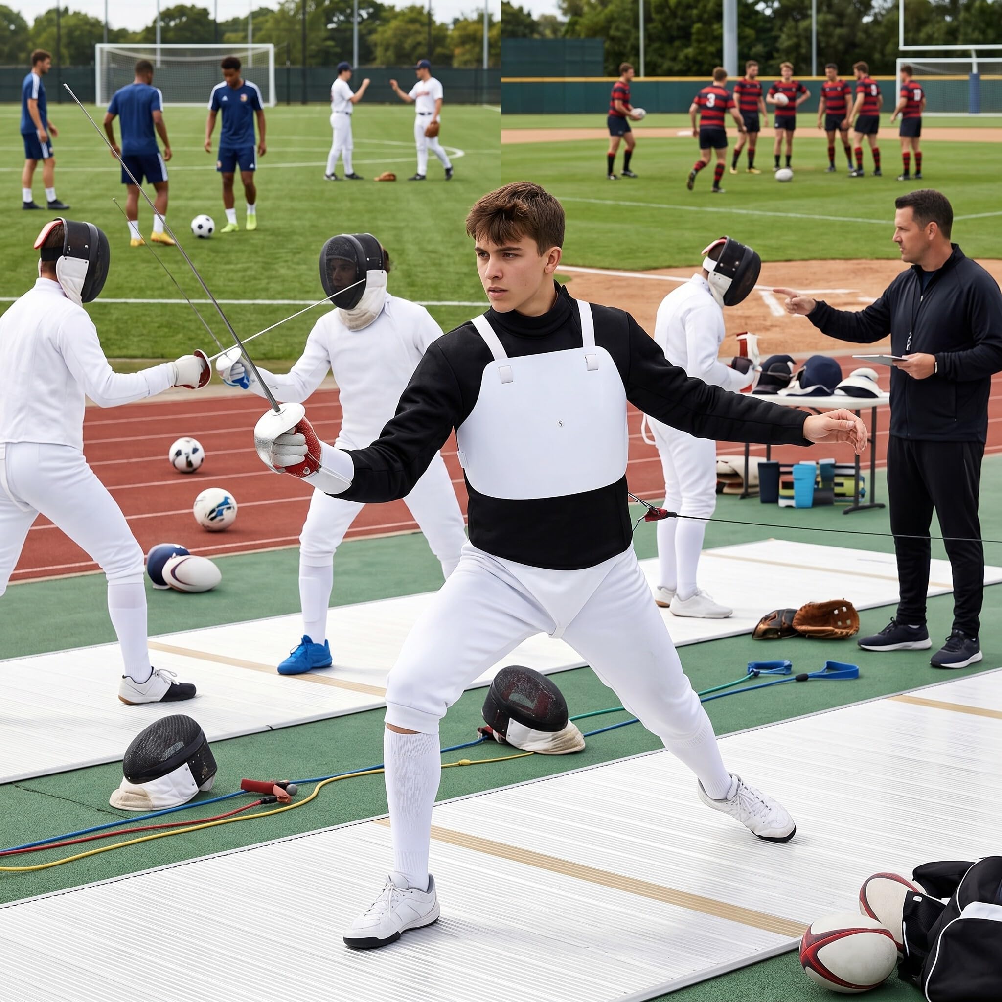 Fechten-Brustschutz, verstellbarer Gurt, Gips-Brustschutz für Herren, Fechter, Brustschutz für Fußball, Baseball, Rugby