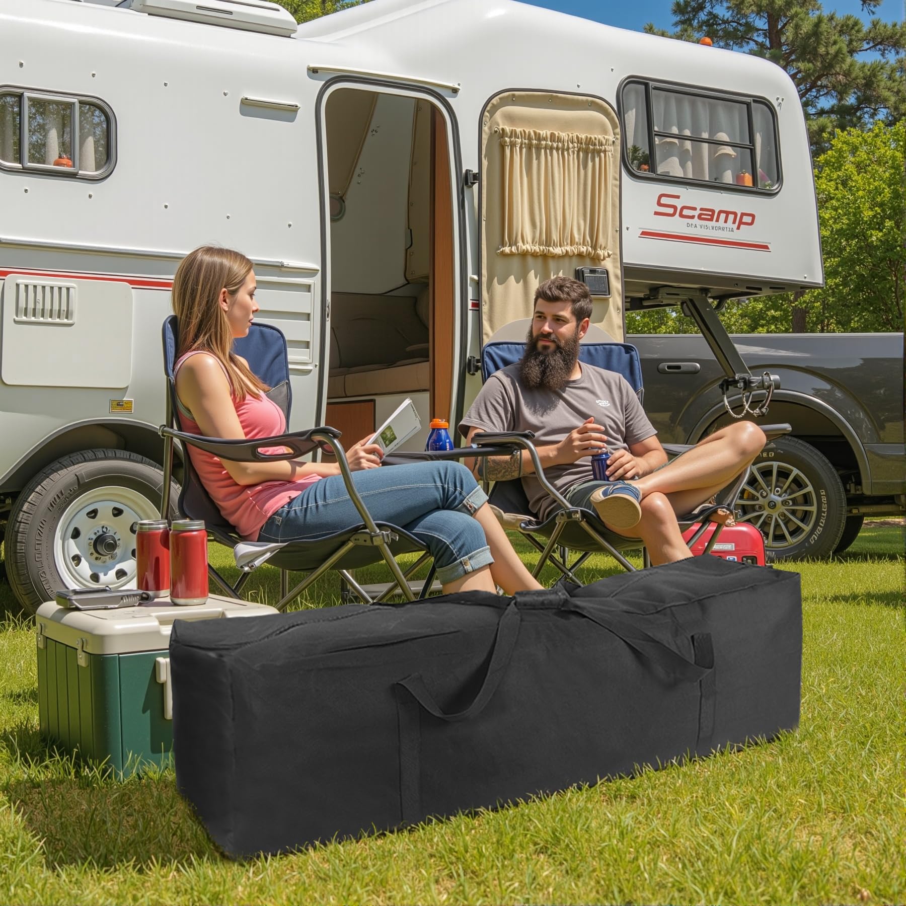 INFANZIA Sac de sport, sac de voyage extra large avec fermeture éclair améliorée, Noir , 270L (165x40x40cm), Sac de sport extra large
