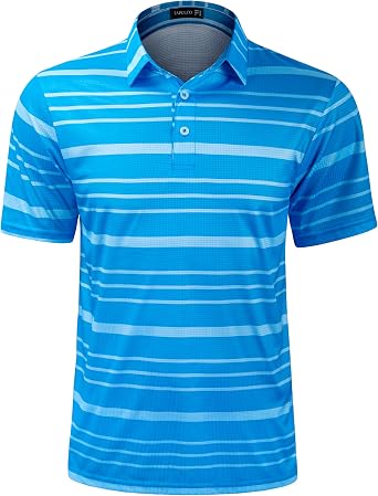 TAPULCO Mens Short Sleeve Modern Printed Performance Moisture Wicking Polo Activewear Golf Collared T-Shirts