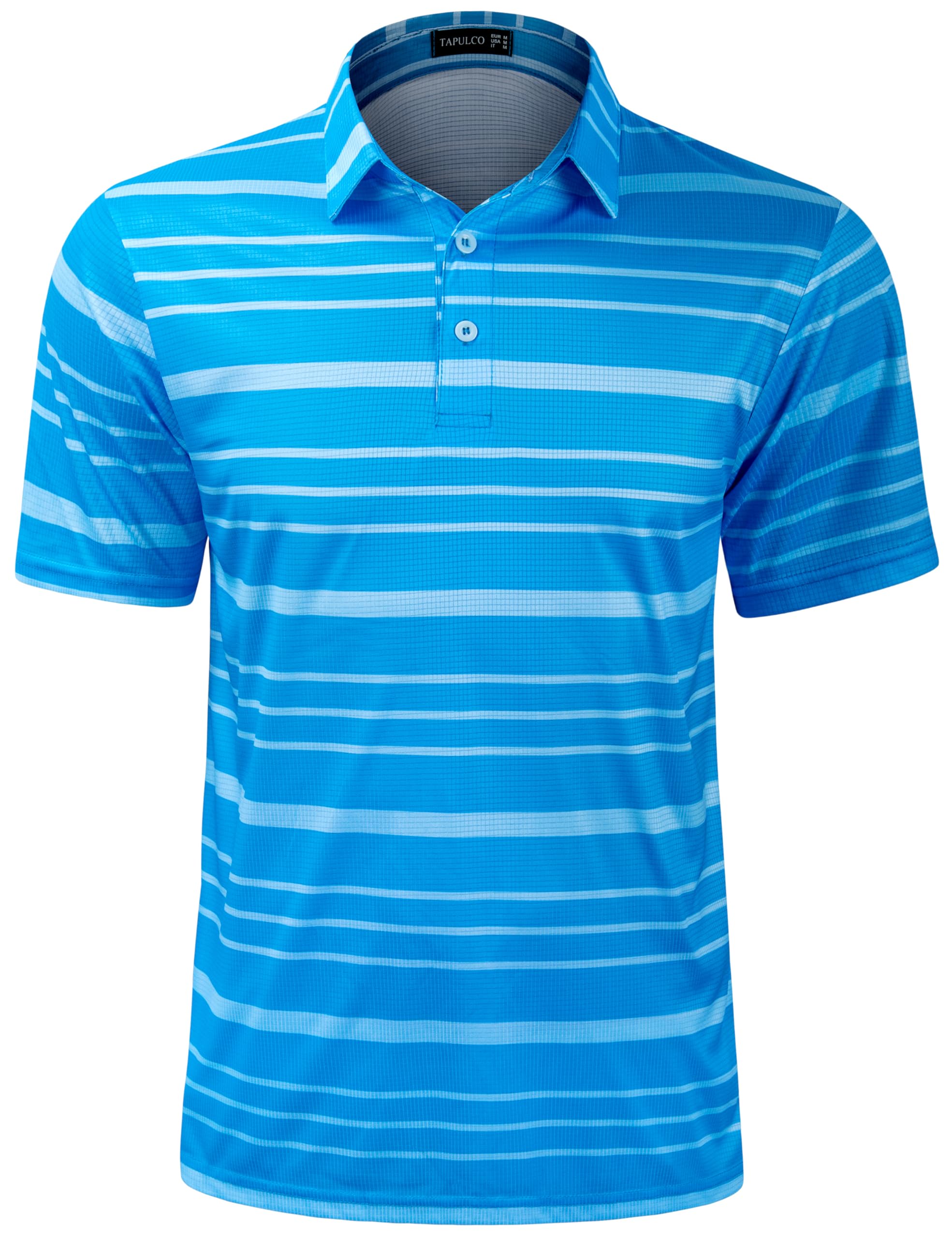 TAPULCO Mens Short Sleeve Modern Printed Performance Moisture Wicking Polo Activewear Golf Collared T-Shirts