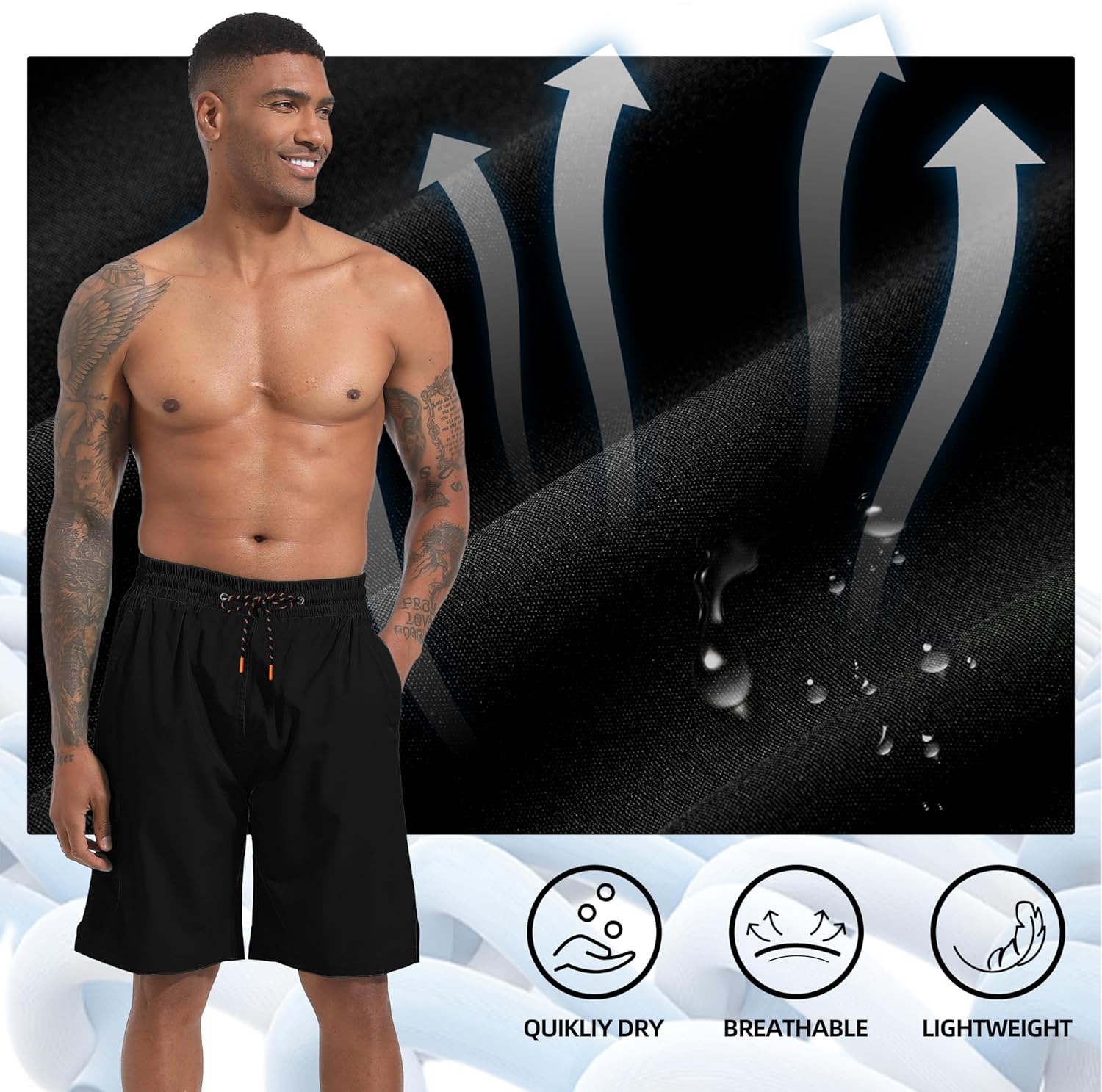 Men's Swim Trunks Quick Dry Board Shorts with Zipper Pockets Beach Shorts Bathing Suits for Men - No Mesh Liner - Image 6