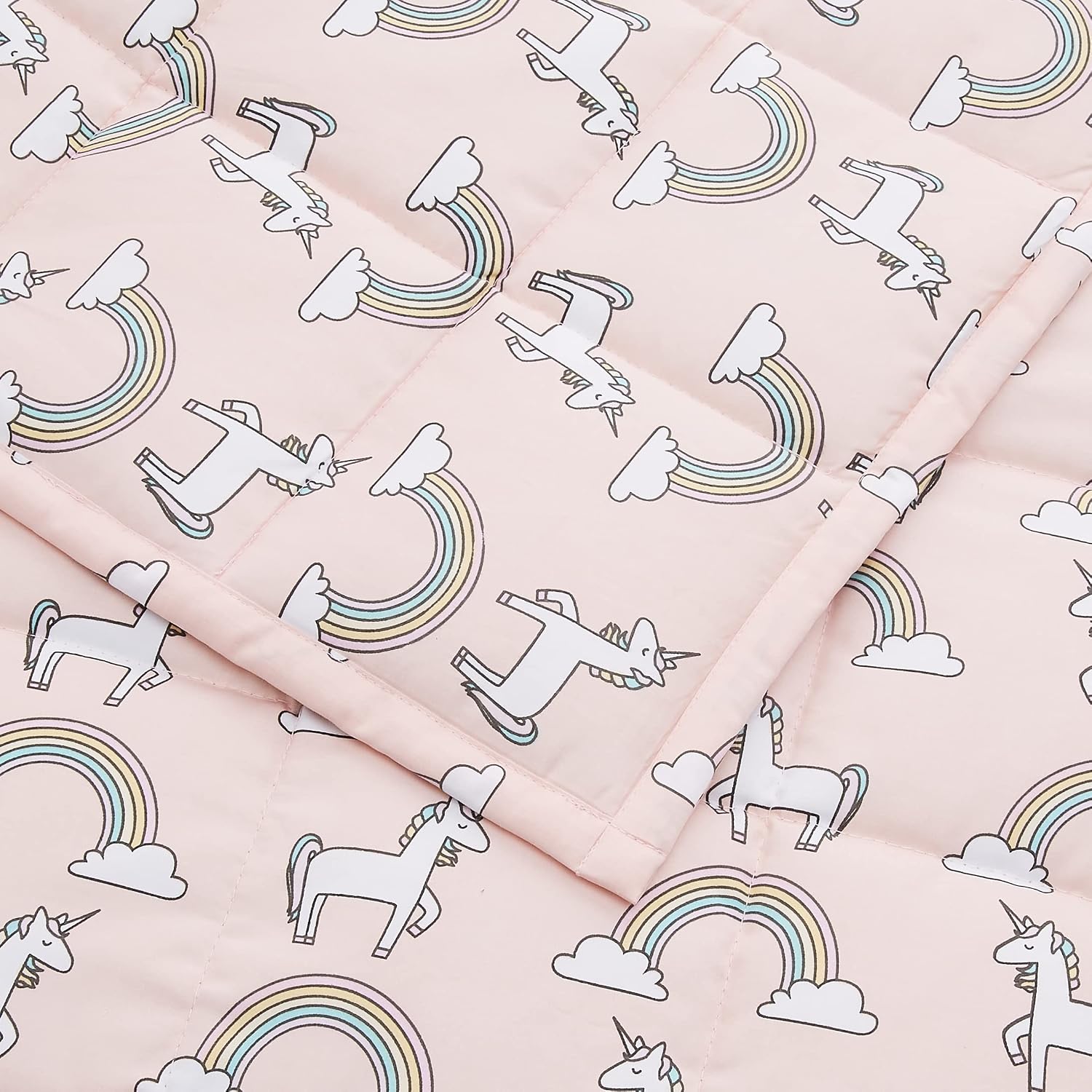Amazon Basics Kids Cotton Weighted Blanket - 3 Pound, 36" x 48", Unicorn