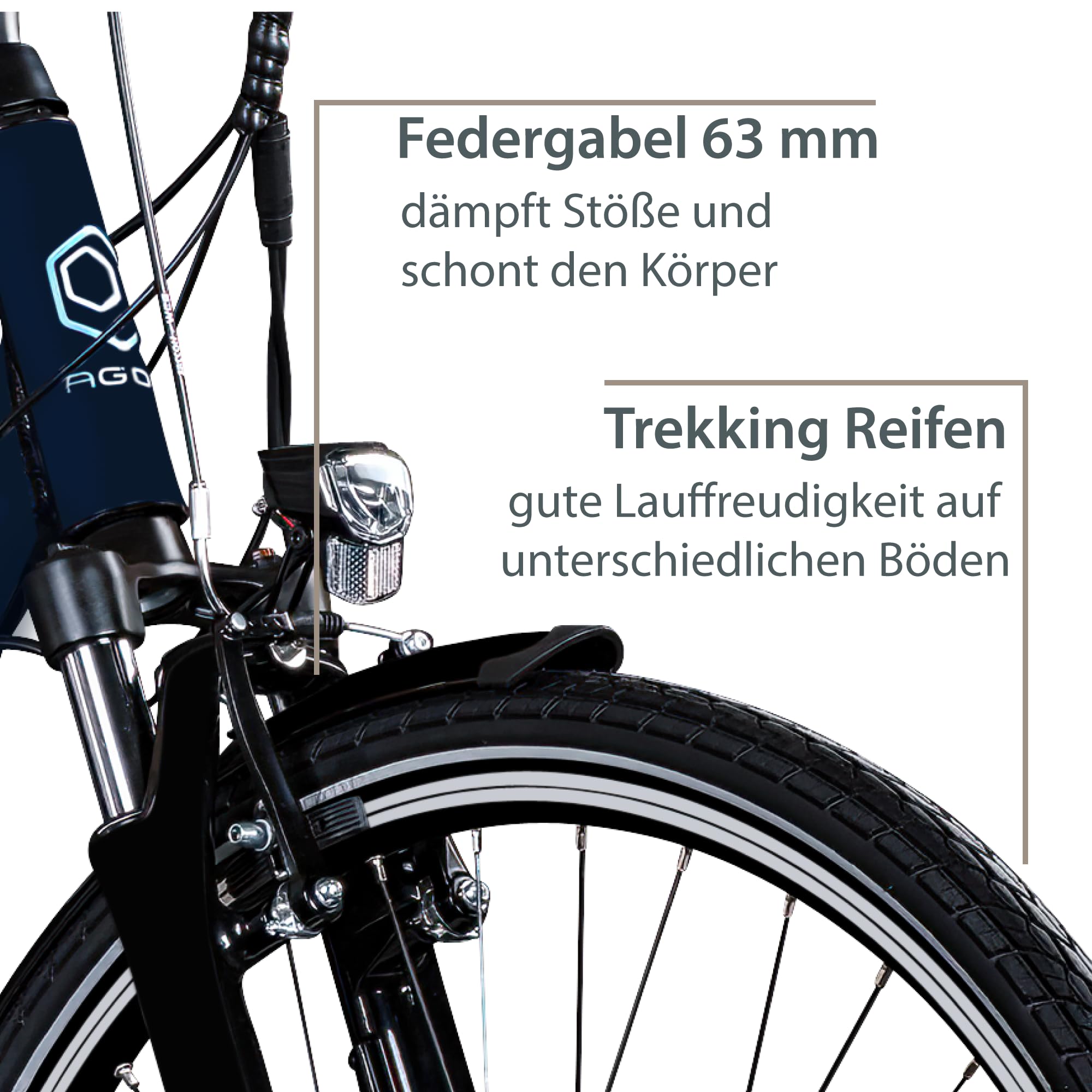 AGON Avesa E Bike Trekkingbike Herren oder Damen 28 Zoll 155-185 cm Pedelec Elektrofahrrad mit Ananda Motor 25 km/h