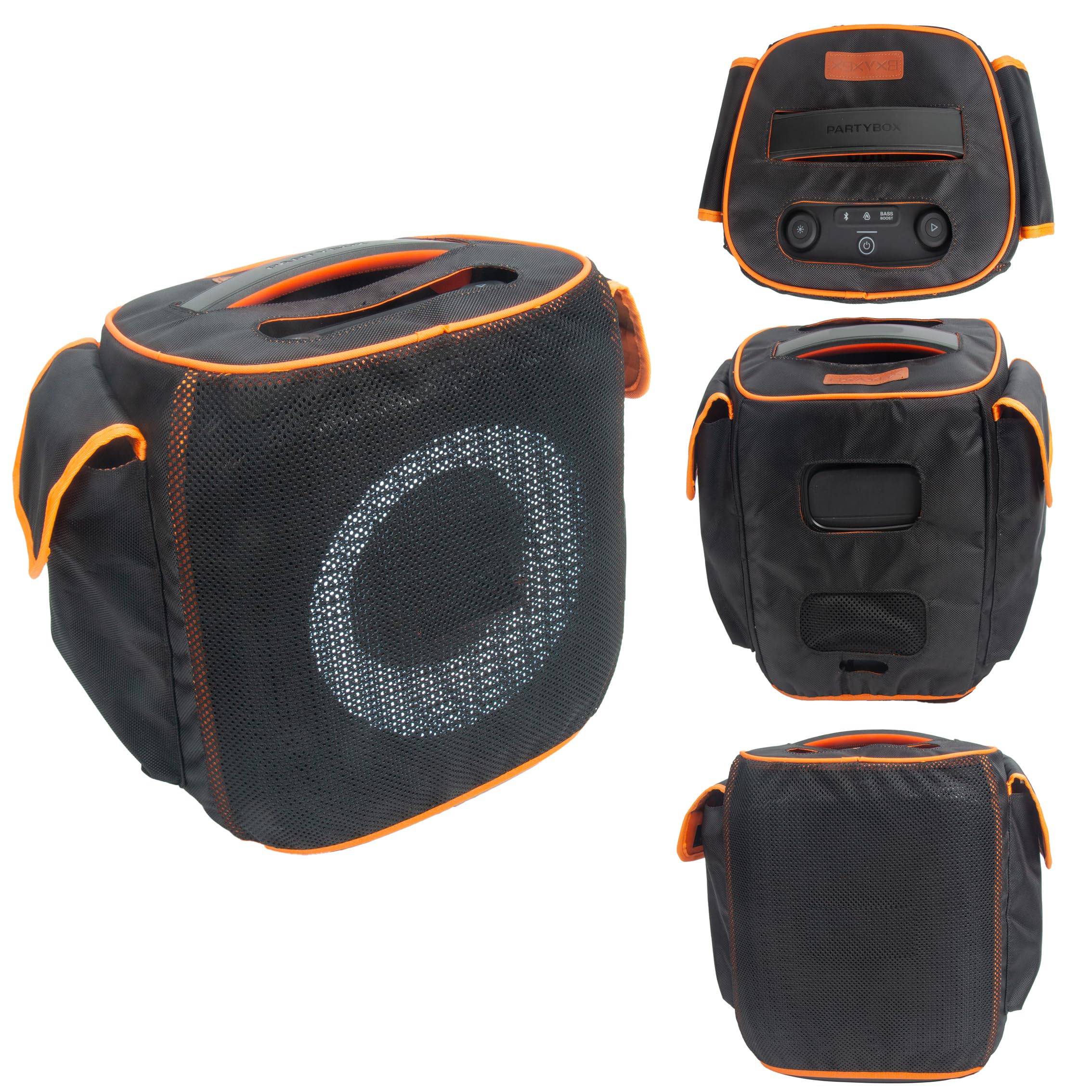 Copertura Protettiva per PartyBox Encore Essential 2, Scudo a Doppio Strato, Resistente ai Graffi, Copertura Antipolvere, Custodia su Misura per Altoparlante, Manica in Maglia, con 2 Tasche di