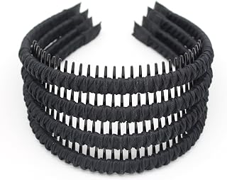 JOBAND Black fashion headbands for women,zig zag hair accessories (4 PCS) | non slip hair band Can easily solve the problem of short hair on the forehead Suitable Daily Use,Spa,Parties and Yoga