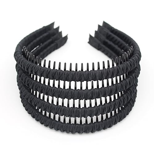 Diademas negras de moda para mujer, accesorios para el cabello, bandas para la cabeza para el cabello corto, bandas antideslizantes para el cabello