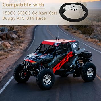Off-Road Kart Steering Wheel 270mm 10.5inch 3 Spokes Vehicle PU Foam Interior Steering Wheel For Go Kart Black