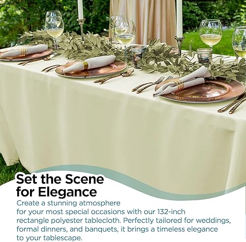 Miniatura 6 de Sparkles Make It Special Mantel rectangular de tela de poliéster de 90 x 132 pulgadas, 5 piezas, para recepción de boda, restaurante, banquete,