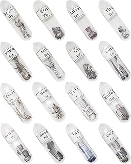 Elements Periodic Table Real, 99.99% Purity, Sealed in Glass Tube, for Gift, Teaching, Display, Collection, 16pcs