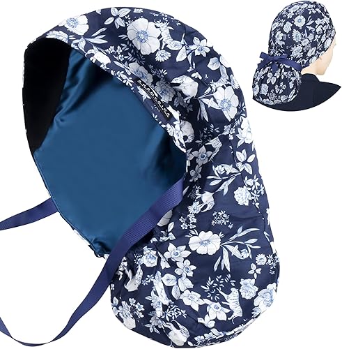Miniatura 103 de ABAMERICA Gorras quirúrgicas para mujer, gorro de enfermera, soporte funcional para cola de caballo para cabello largo, individual o forrado