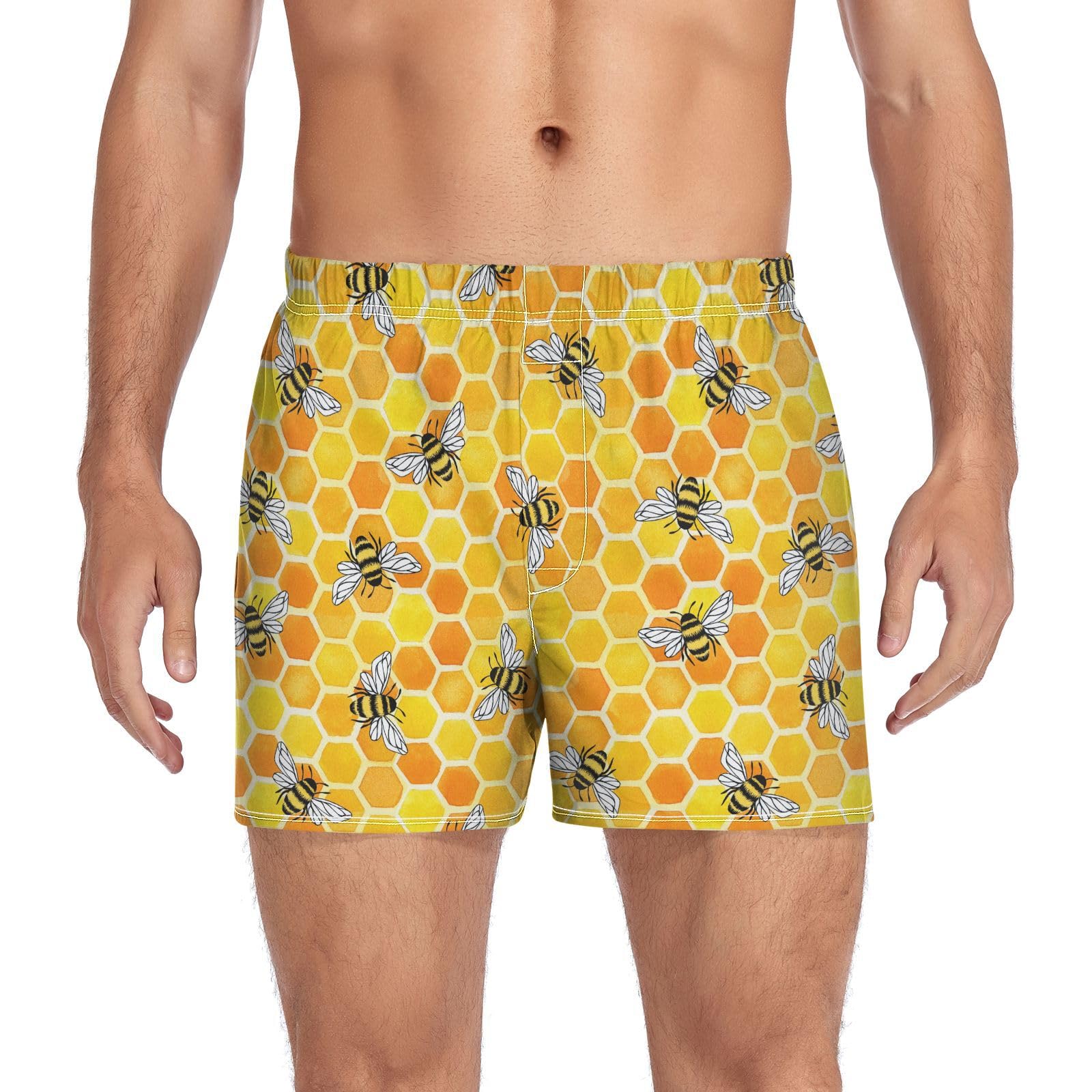 Men's Boxer Shorts Cotton Loose Underwear with Button Fly