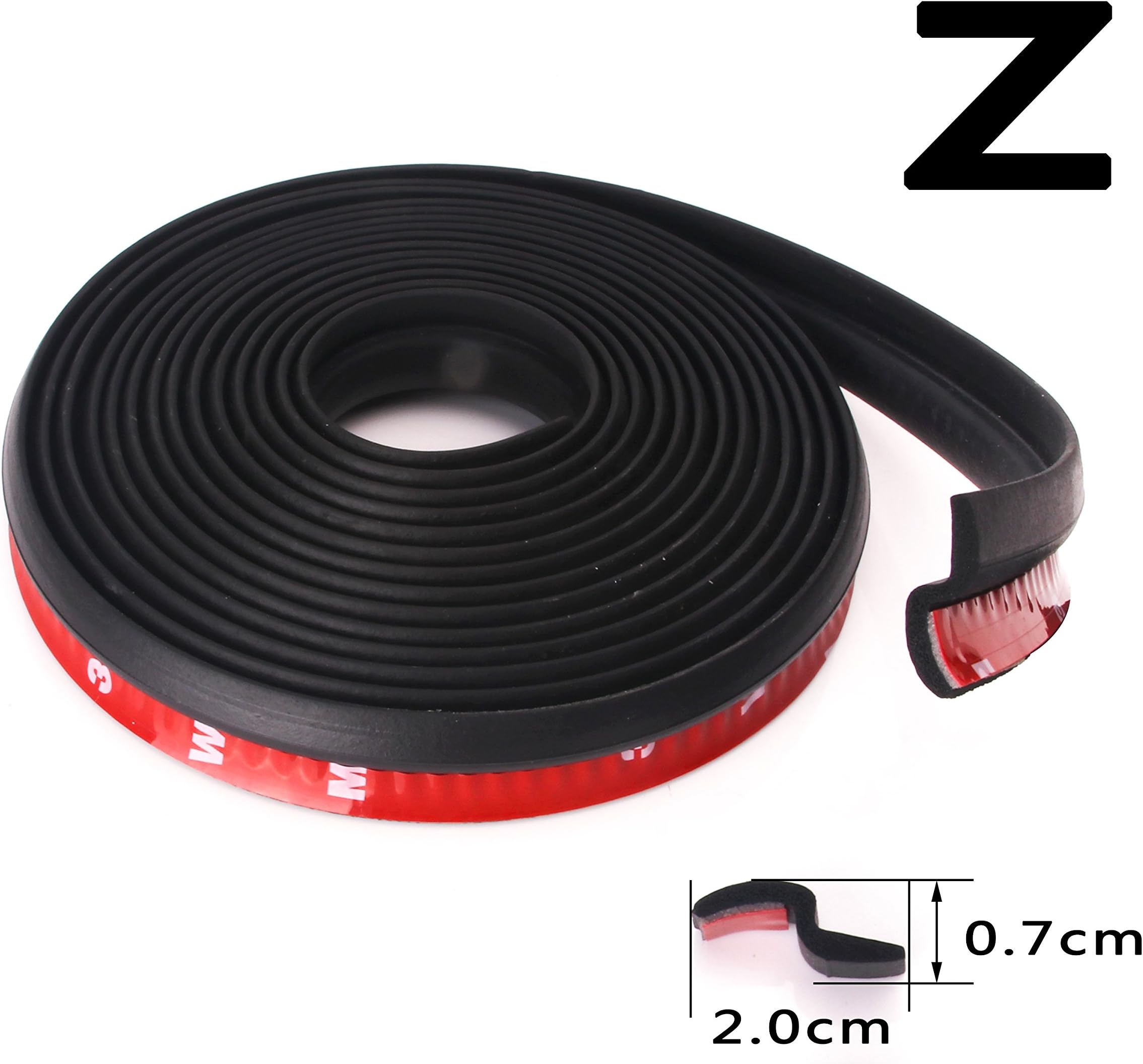 LEOZO Universal Waterproof 4M 13FT Z-shape Self Adhesive Automotive Window Door Rubber Seal Weather Strip Hollow Car Weatherstrip Sealing