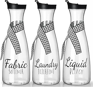 GMISUN 3 Pack 56oz Laundry Detergent Dispenser for Laundry Room Decor, Laundry Soap Dispenser for Laundry Organization and Storage, Liquid Laundry Detergent for Fabric Softener, Bleach, Powder, Beads