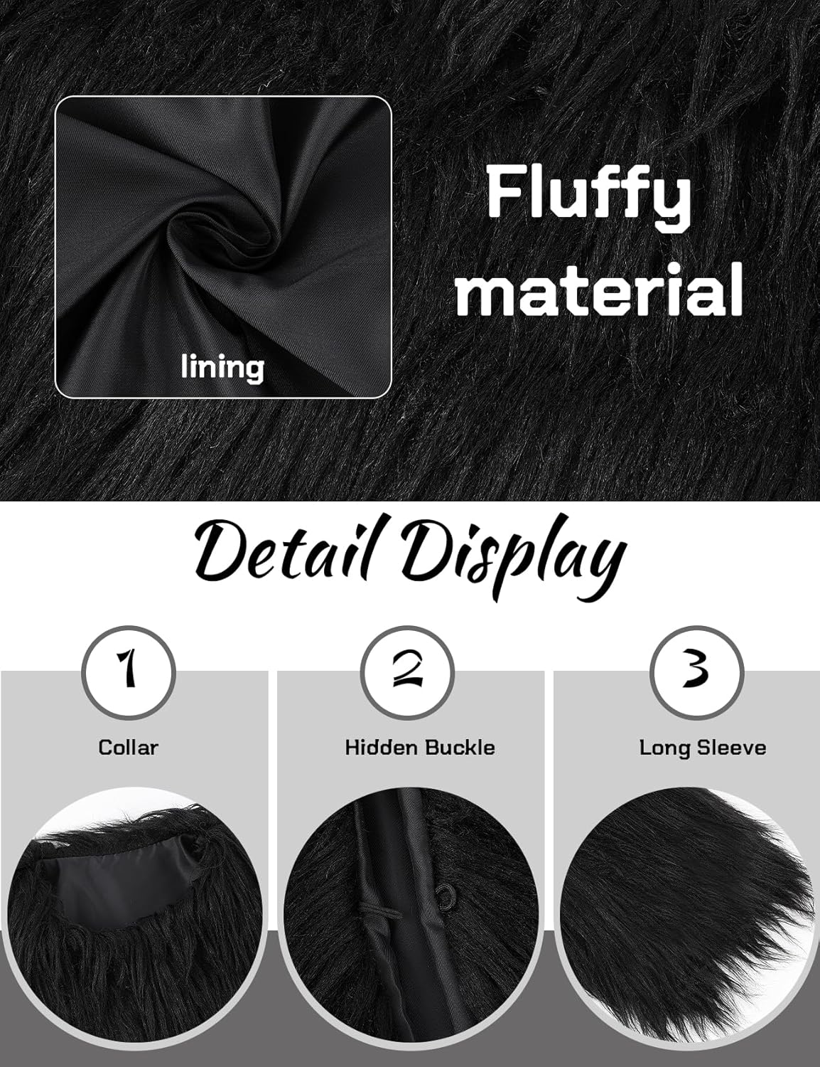 Yimoon Girls Faux Fur Coat Open Front Furry Coats Long Sleeve Parka Shaggy Jacket Winter Warm Fluffy Outerwear 4-12 Years - Image 6