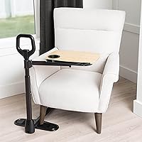 Able Life Adjustable Bamboo TV Tray Table with Ergonomic Stand Assist Handle - Mobility Aid for Seniors & Independence