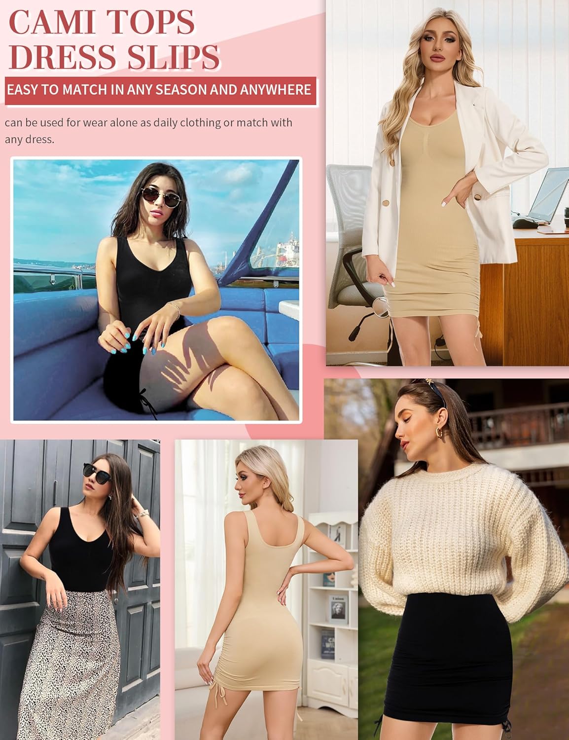 SLIMBELLE Womens Full Slip Shapewear for Under Dresses Seamless Body Control Long Tube Slip Shaper V Neck - Image 5