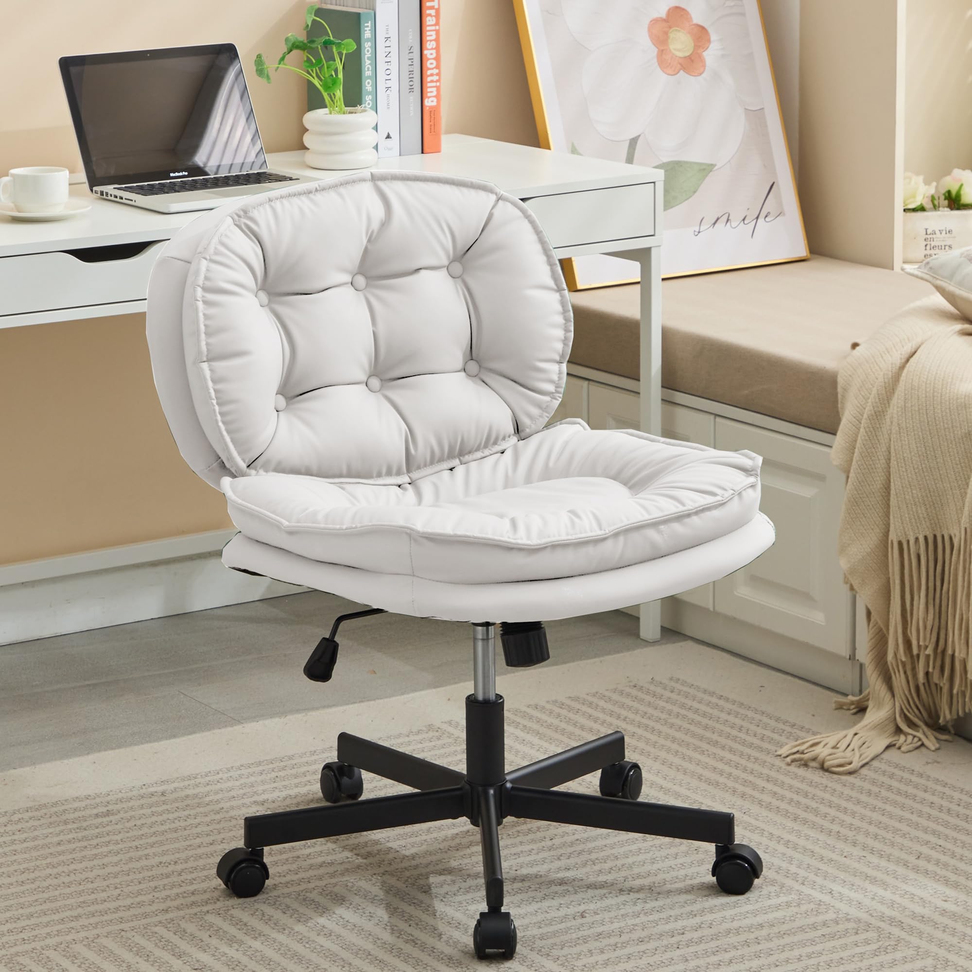 Amazon.com: Criss Cross Chair, Armless Home Office Desk Chair Ergonomic ...