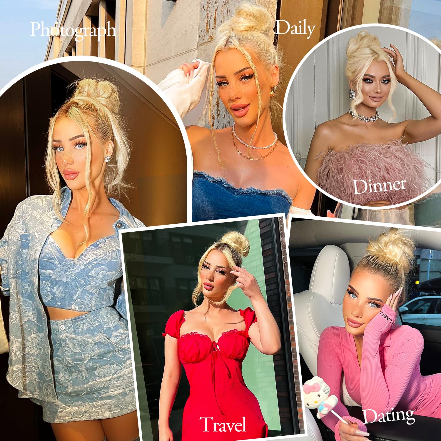 Messy Bun Hair Piece100% Real Human Hair Bun Claw Clip Hair Buns Curly Chignon Messy Hair Bun Scrunchies for Women Clip on Hair pieces for women - Image 5