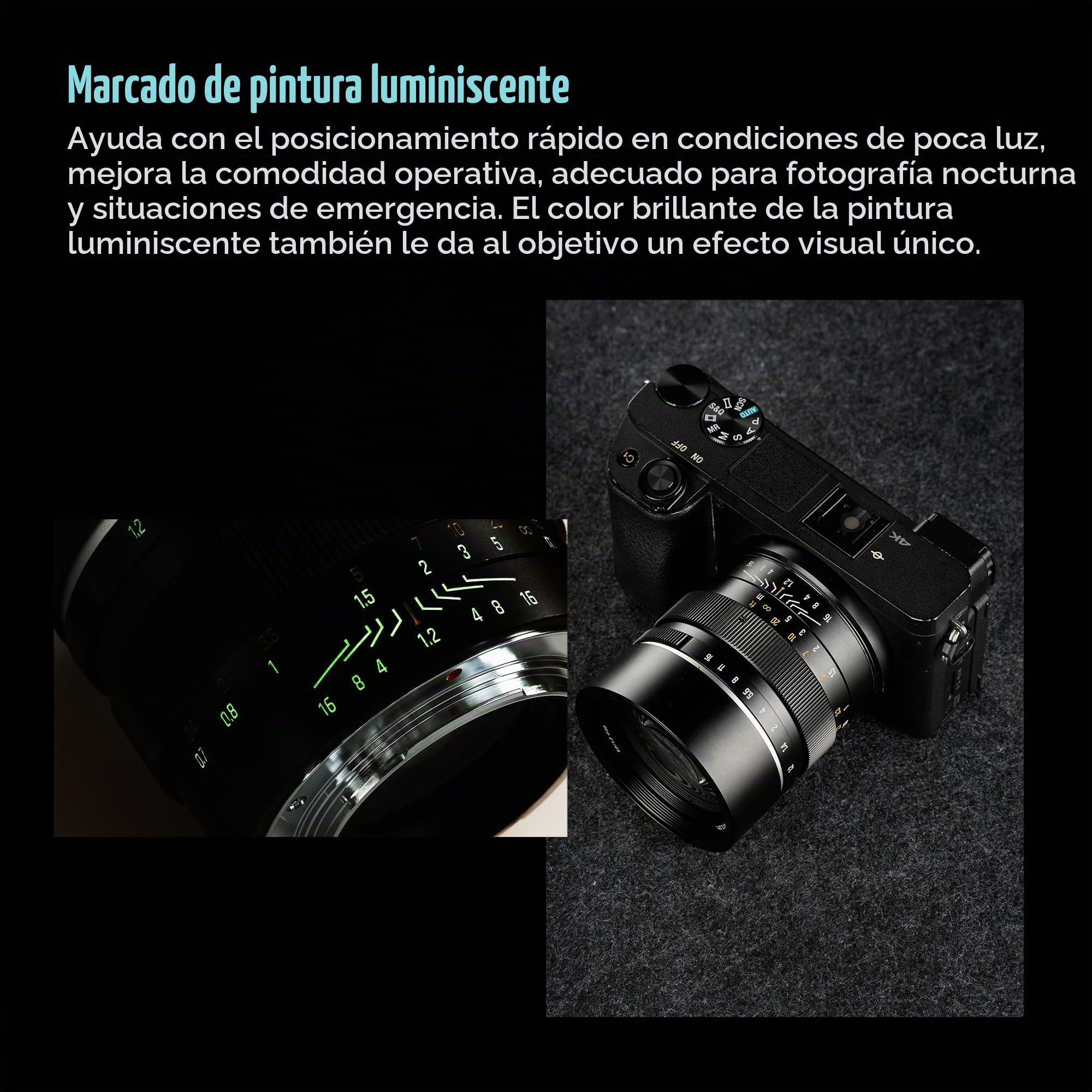 Lente Fijo 7artisans de 50 mm F1.2 APS-C 32° con Enfoque Manual y Gran Apertura, Compatible con Olympus y Panasonic MFT con Montura M4/3, Series GH/G9/GX/GF/BGH.