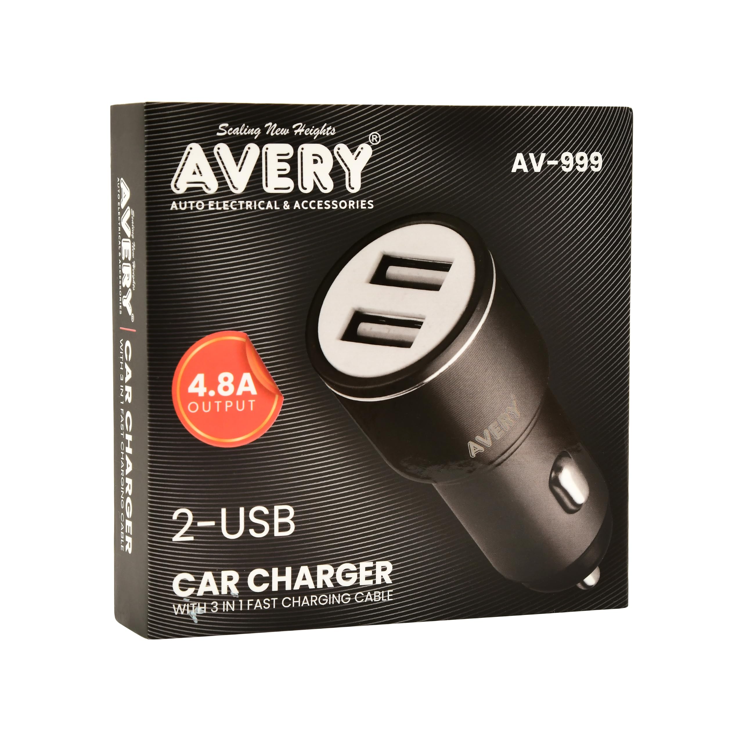 Car Charger, [3.4A] Fast Charge Dual Port USB Adapter for All Smart Phones 3 in 1 Cable with A Durable 3 Feet Nylon Cables-image-9