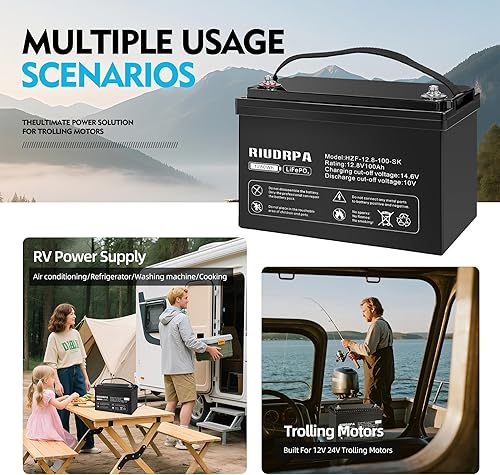 Miniatura 5 de Batería de litio LiFePO4 de 12 V, grupo 24 de ciclo profundo, batería de carrito de golf, para RV, coche, sistema solar (50 ah)