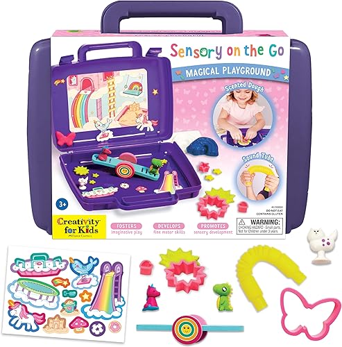 Creativity for Kids Kit sensorial sobre la marcha parque infantil mágico - Contenedores sensoriales para niños pequeños de 3 a 5 años, regalos de