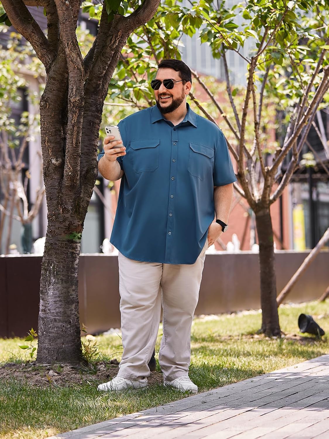 Big and Tall Mens Fishing Shirt UPF 50+ Sun Protection Shirt SPF Quick Dry 2XL-6XL - Image 2