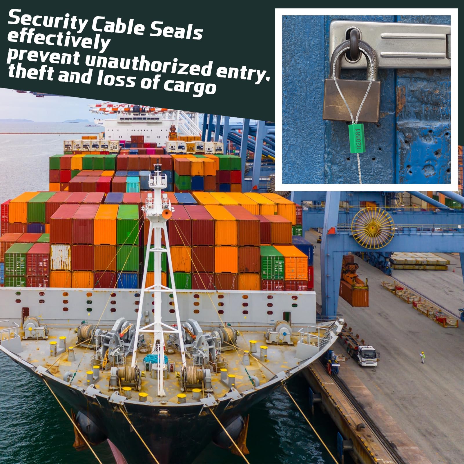 Snapklik.com : Nuogo 200 Pcs Steel Security Cable Seals 11.8 Inch Metal ...