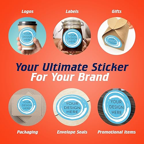 Vista 934 de DayStar Custom Signs & Design - 100 adhesivos de vinilo personalizables, con texto, imagen, diseño y logotipo; adhesivos para logotipo de embalaje