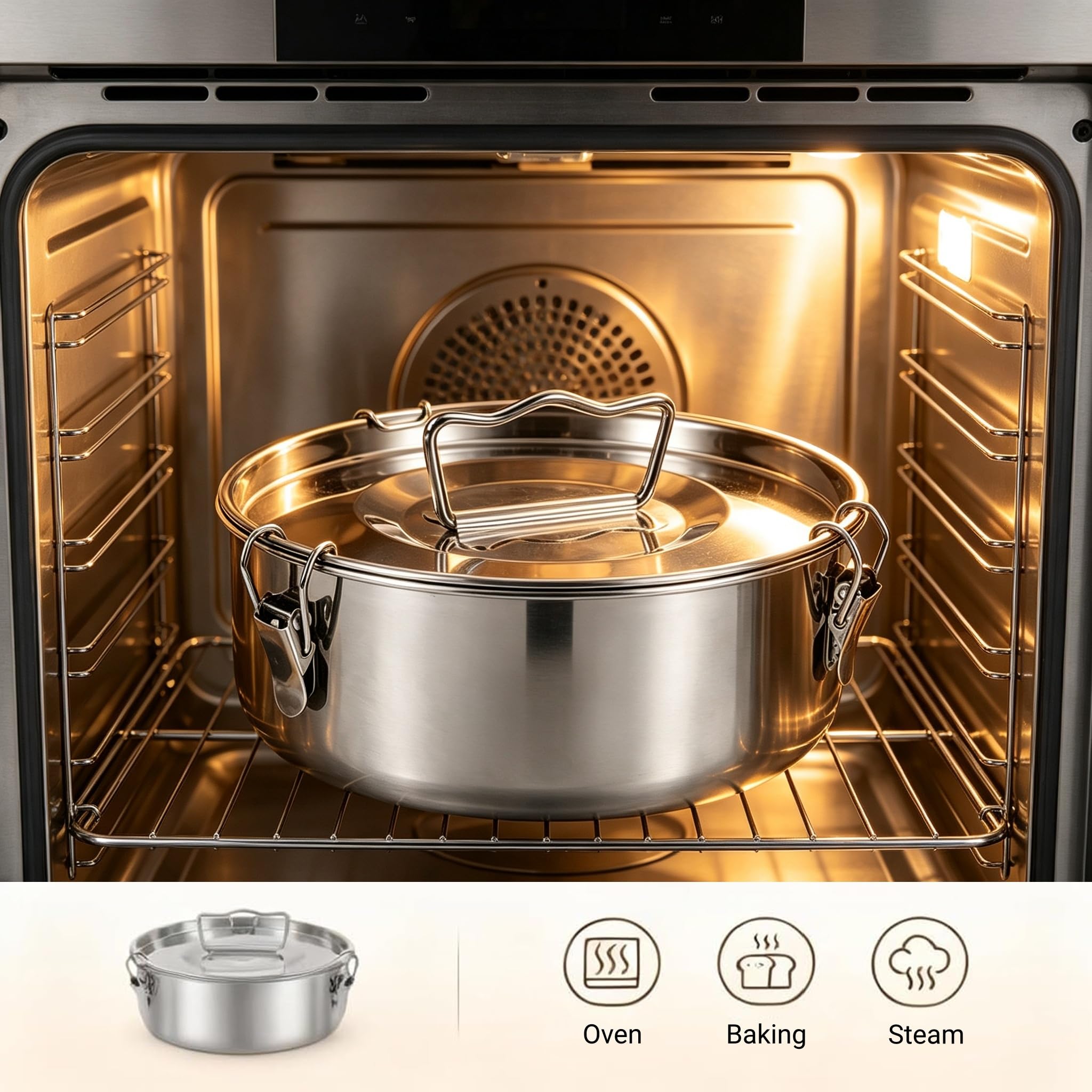 Juego de 6 moldes para flan, sartén de acero inoxidable con estante, almohadilla térmica de silicona, mini guante de horno, molde de flan de flanera de 1,786 g con tapa para olla instantánea de 3, 6