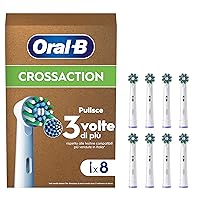 Oral-B Cross Action Testine Spazzolino Elettrico, Confezione da 8 Testine di Ricambio