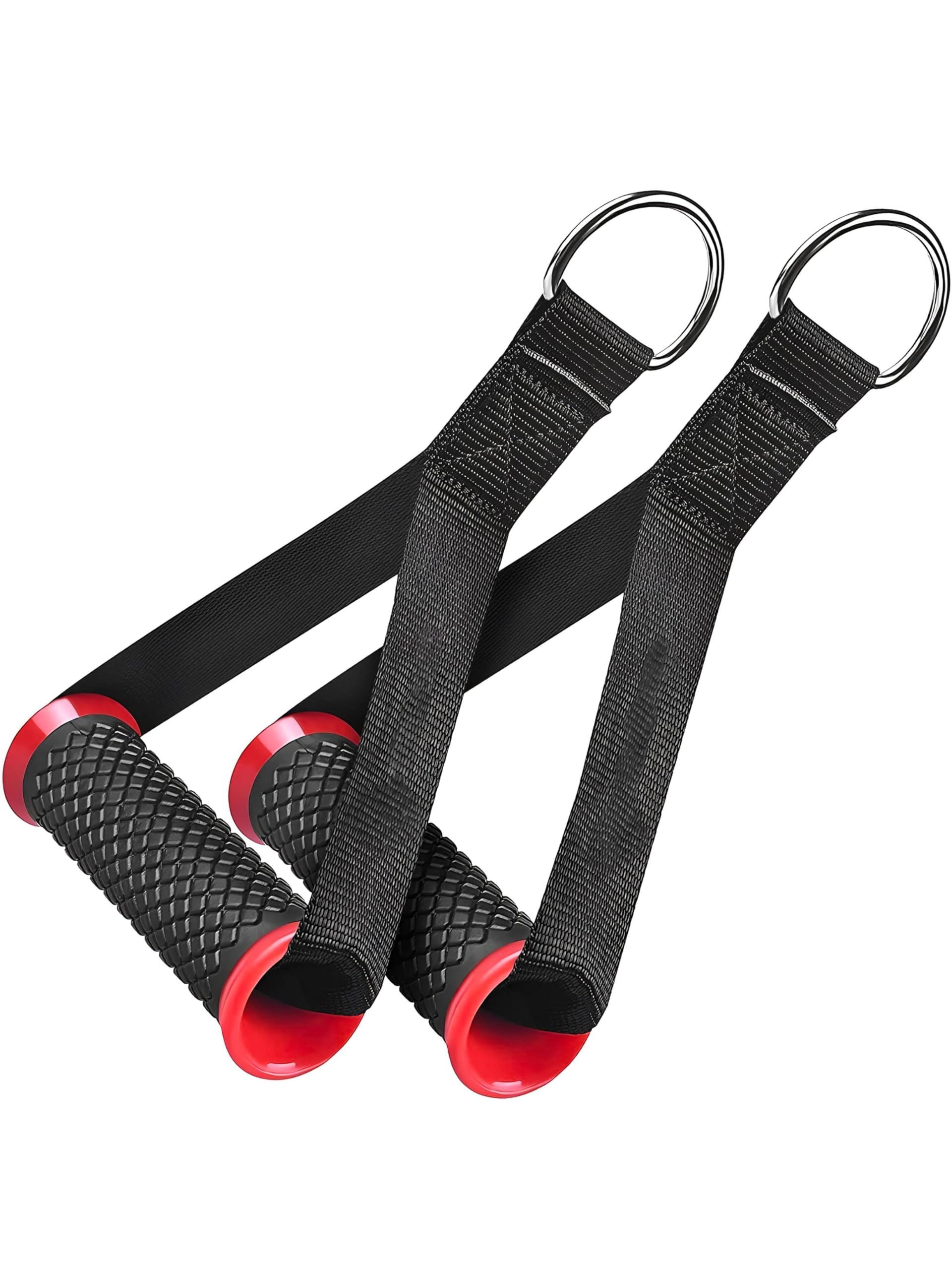 ht xplorix™ pair of nylon heavy duty cable cross handle for cable machine attachment (red)
