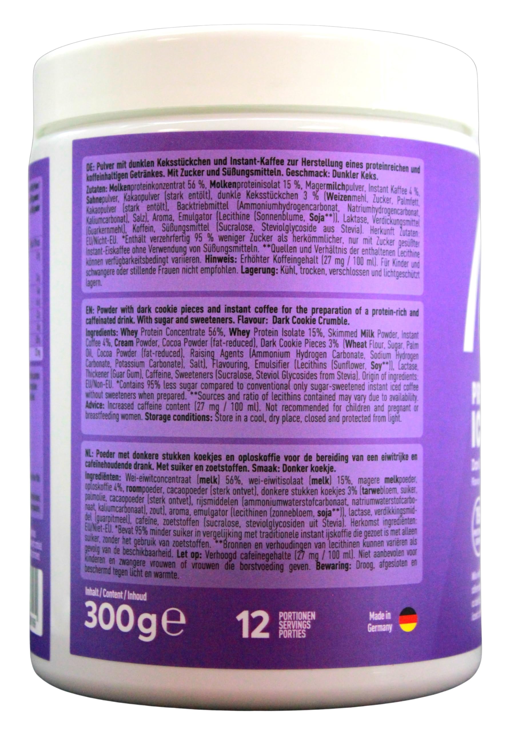 More Protein Iced Coffee Dark Cookie Crumble Flavour Getränkepulver, 3er Pack (3 x 300g)