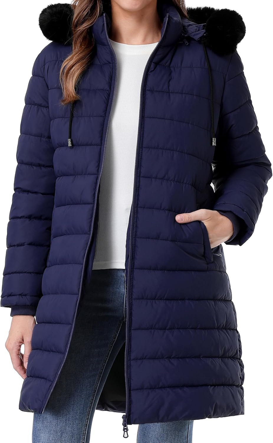 GOLDLADIES Women's Waterproof Long Down Jacket,Warm Winter Hooded Puffer Coat Thickened for Hiking Outdoor - Image 5