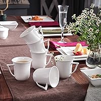 Vista 8 de MALACASA Coffee Mugs Set, 10 OZ Porcelain White Coffee Mugs Espresso Cups Set of 6, Ceramic Cups Mugs Set with Handle for Cappuccino, Tea and Cocoa