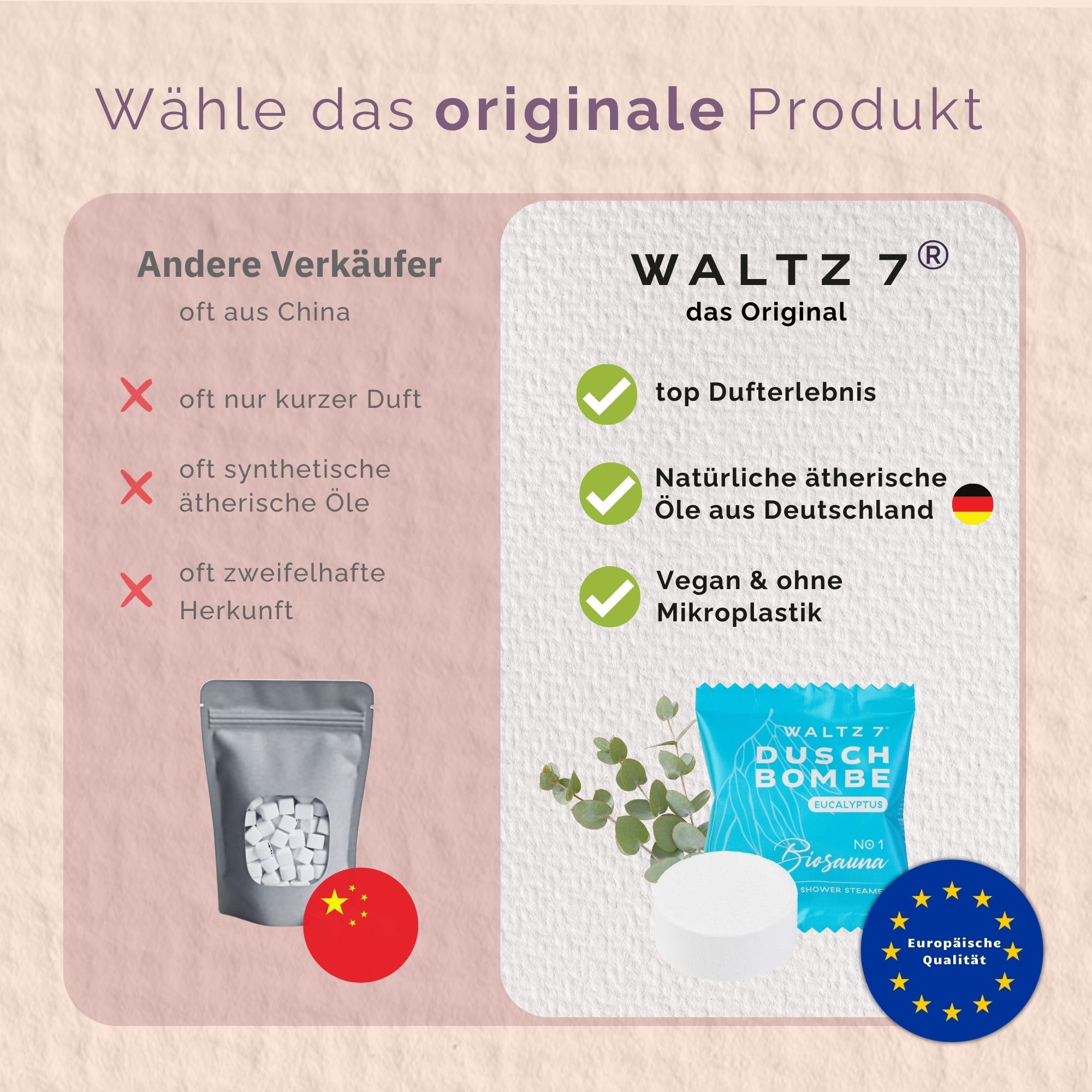 WALTZ 7 Original Duschbomben 32 Stück Monatspackung Aromatherapie Wellness Geschenkset