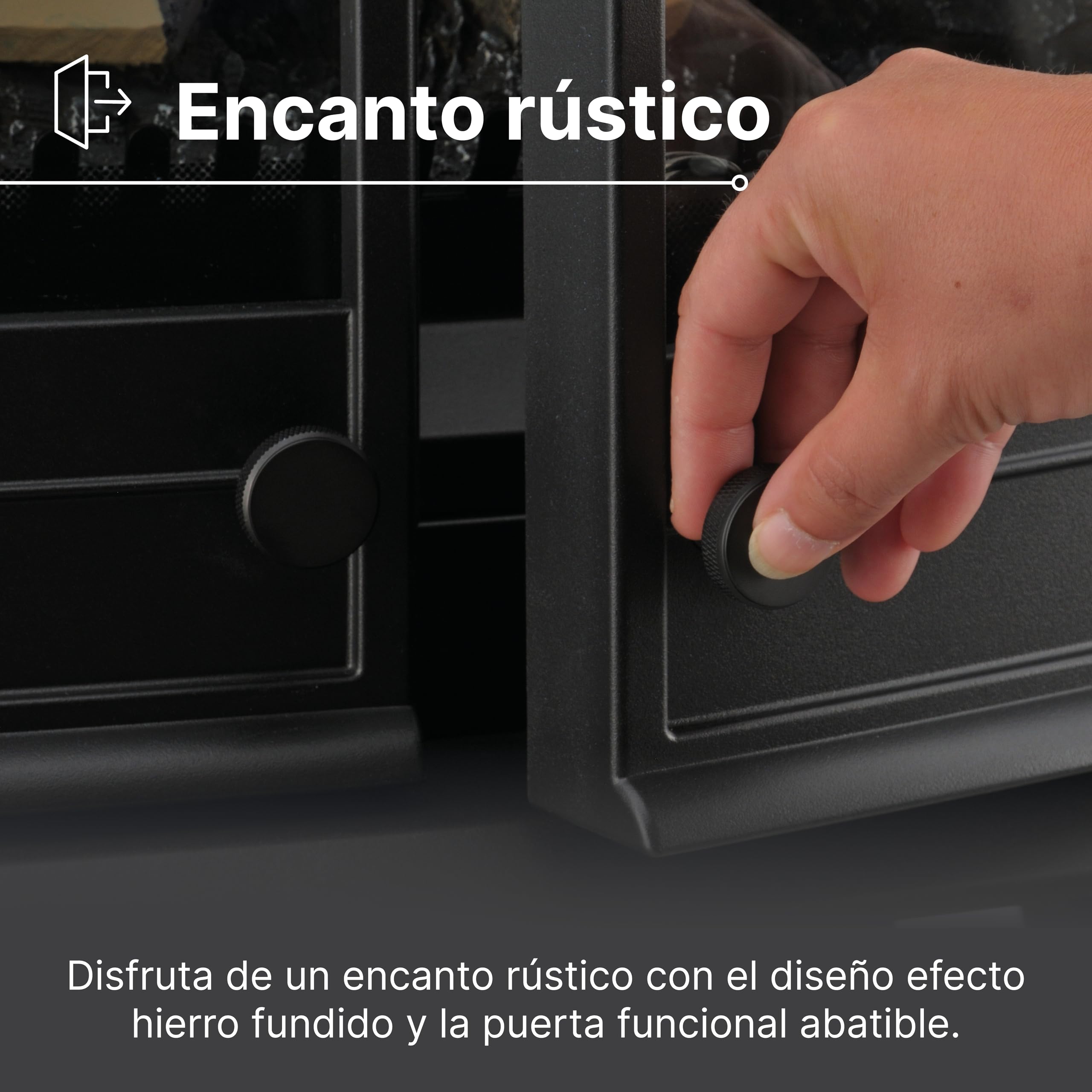 Dimplex Emberly Chimenea Electrica Â– Chimenea Electrica Decorativa de Tres Lados con Calefactor y Efecto de Llama Optiflame Â– Calefactor de 2 kW Activable Â– Inluye Mando a Distancia y App