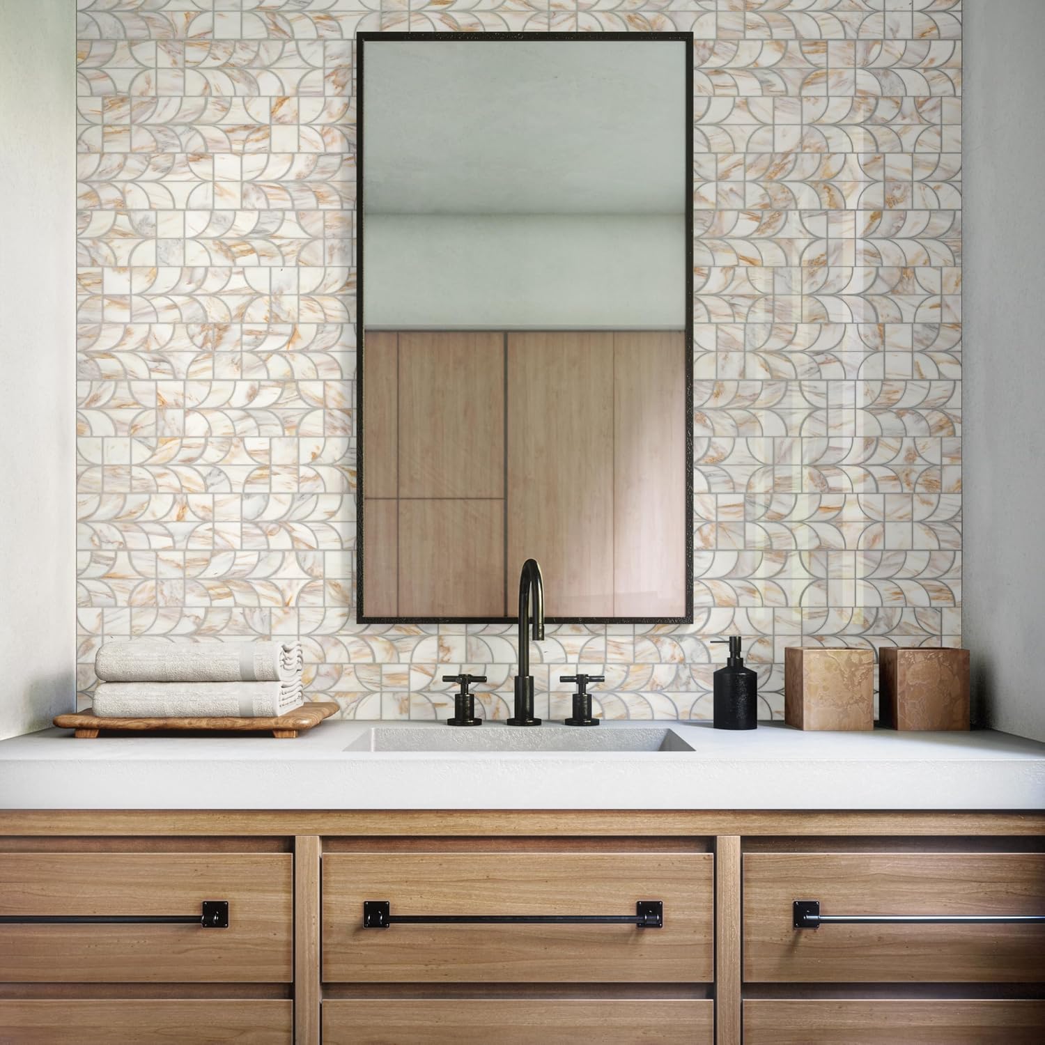 Daltile Gamma Natural Stone Patchwork Wall and Floor Mosaic Tile (10 PC Per Carton) (13.10 SQFT Per Carton)