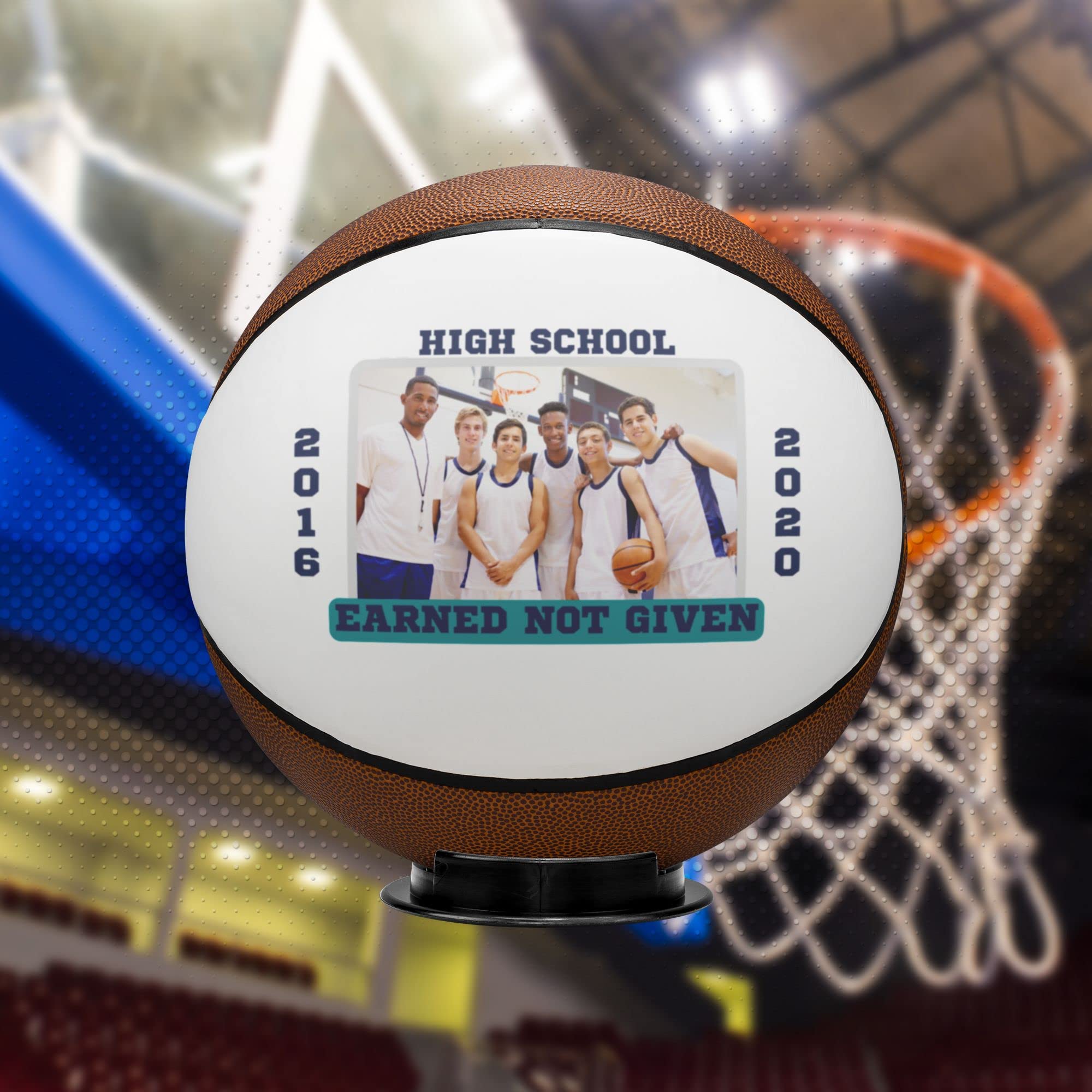 Personalized Basketball Team Photo for Sports Fans Grandson from Grandma Grandpa Customized Basketball Team Coach Game Accessories for Son from Dad Mom Custom Sports Ball Fans Accessories