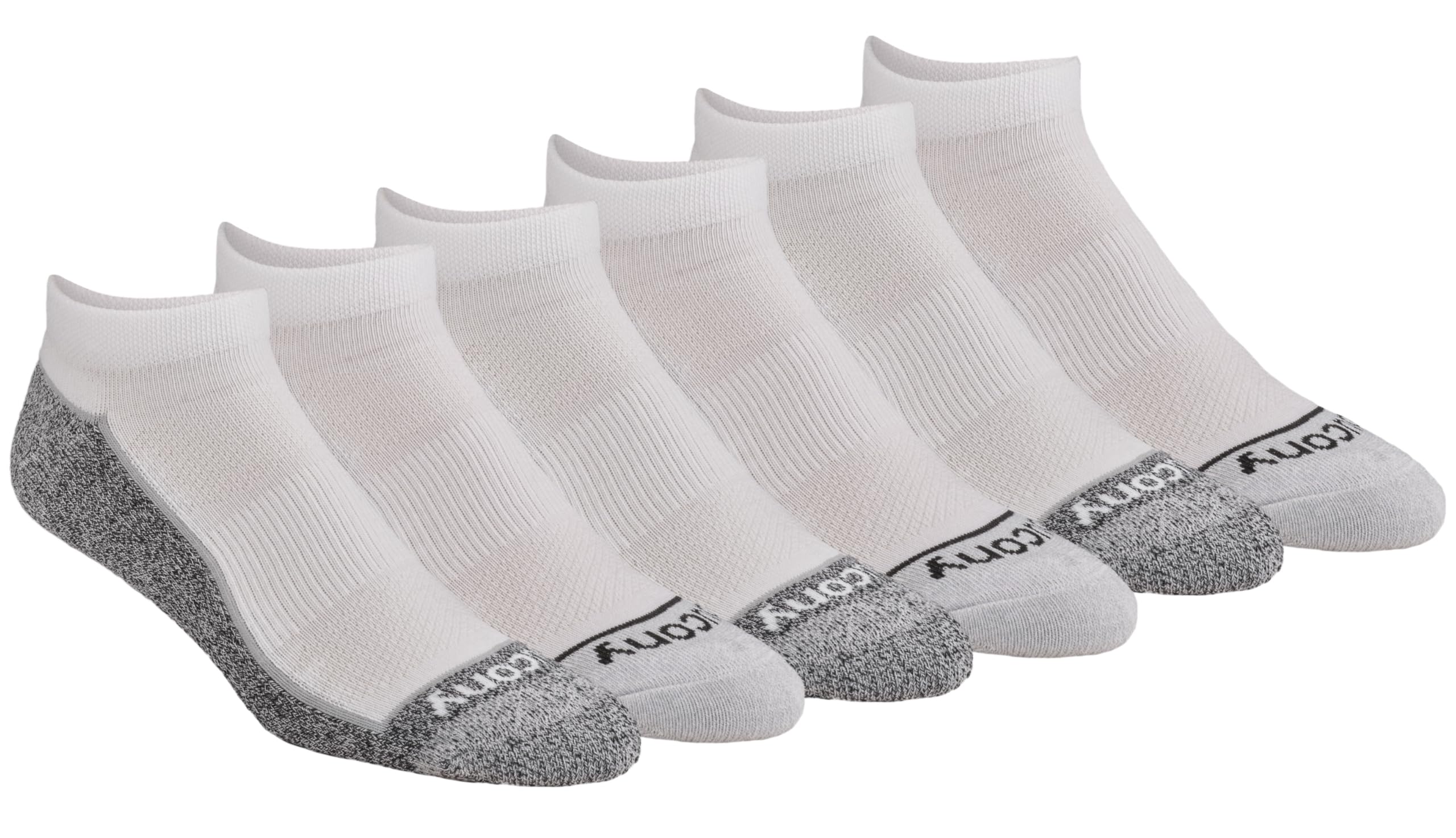 Saucony Men's RunDry Mesh Ventilating Comfort Fit Performance No-Show Socks, Available in M-XXL (6, 12, 18 Pairs)