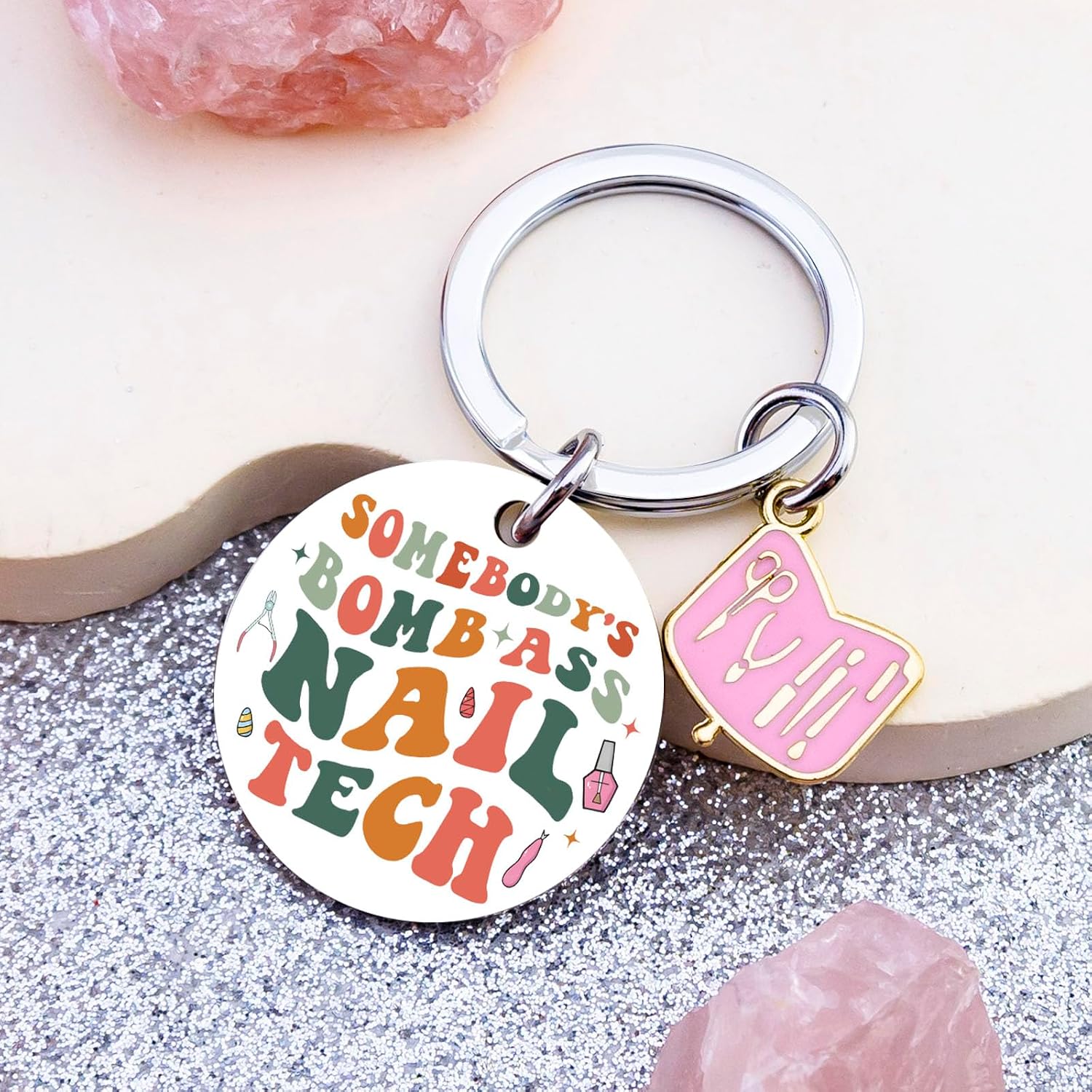 Nail Tech Gifts for Women Nail Technician Gifts for Manicurist Keychain image 3