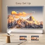 [Applaudissements & 2026 Mise à jour] WEMI Mini Projecteur portable Mini Projecteur Portatif avec WiFi 6 et Bluetooth 5.4 pour Bedroom Smart Movie pour iPhone Téléphone portable Android OptiBarrel 500