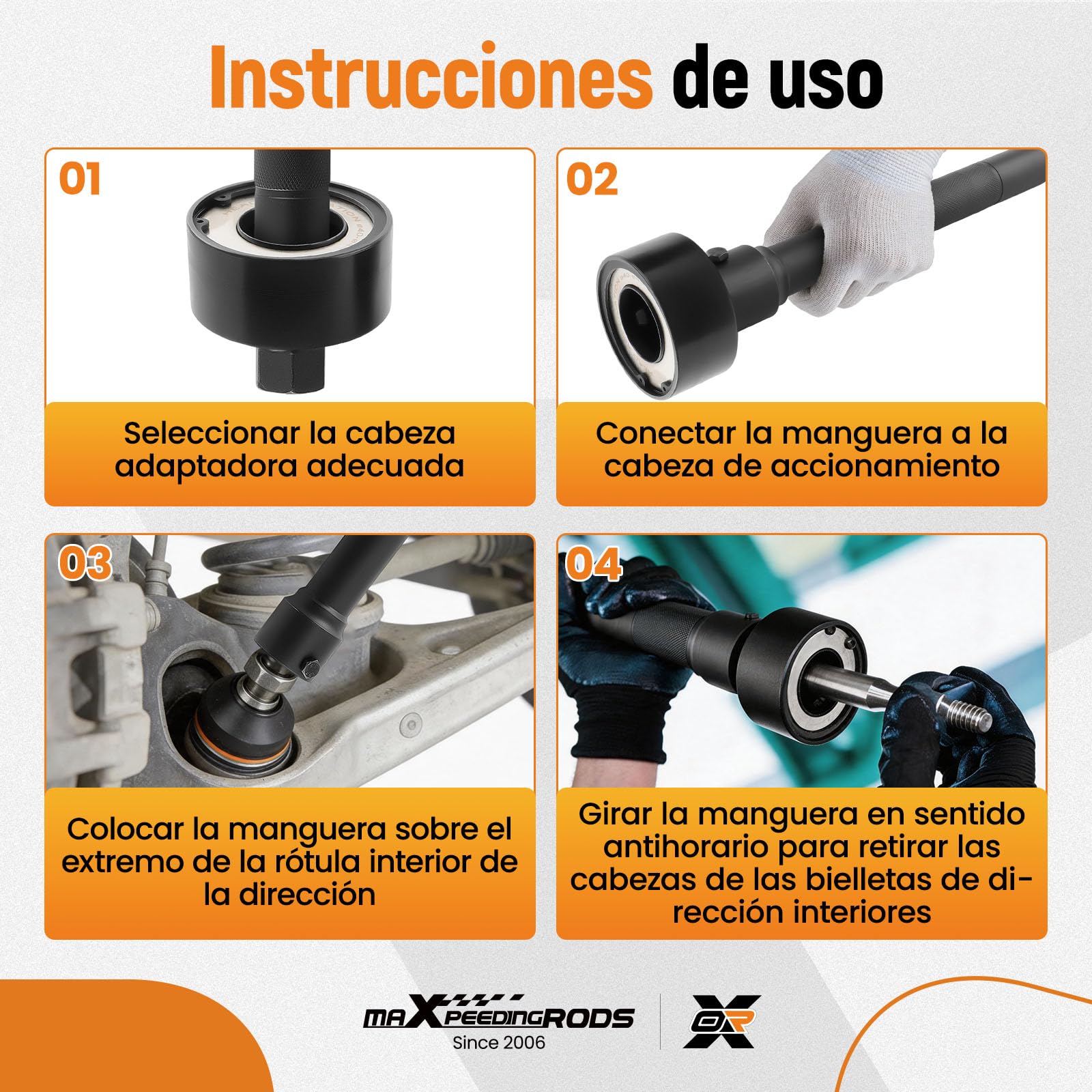 maXpeedingrods 30-45mm Extractor de junta axial y terminal de dirección | Juego de 4 herramientas universales para rótula y terminal de dirección, extractor para reparación de automóviles