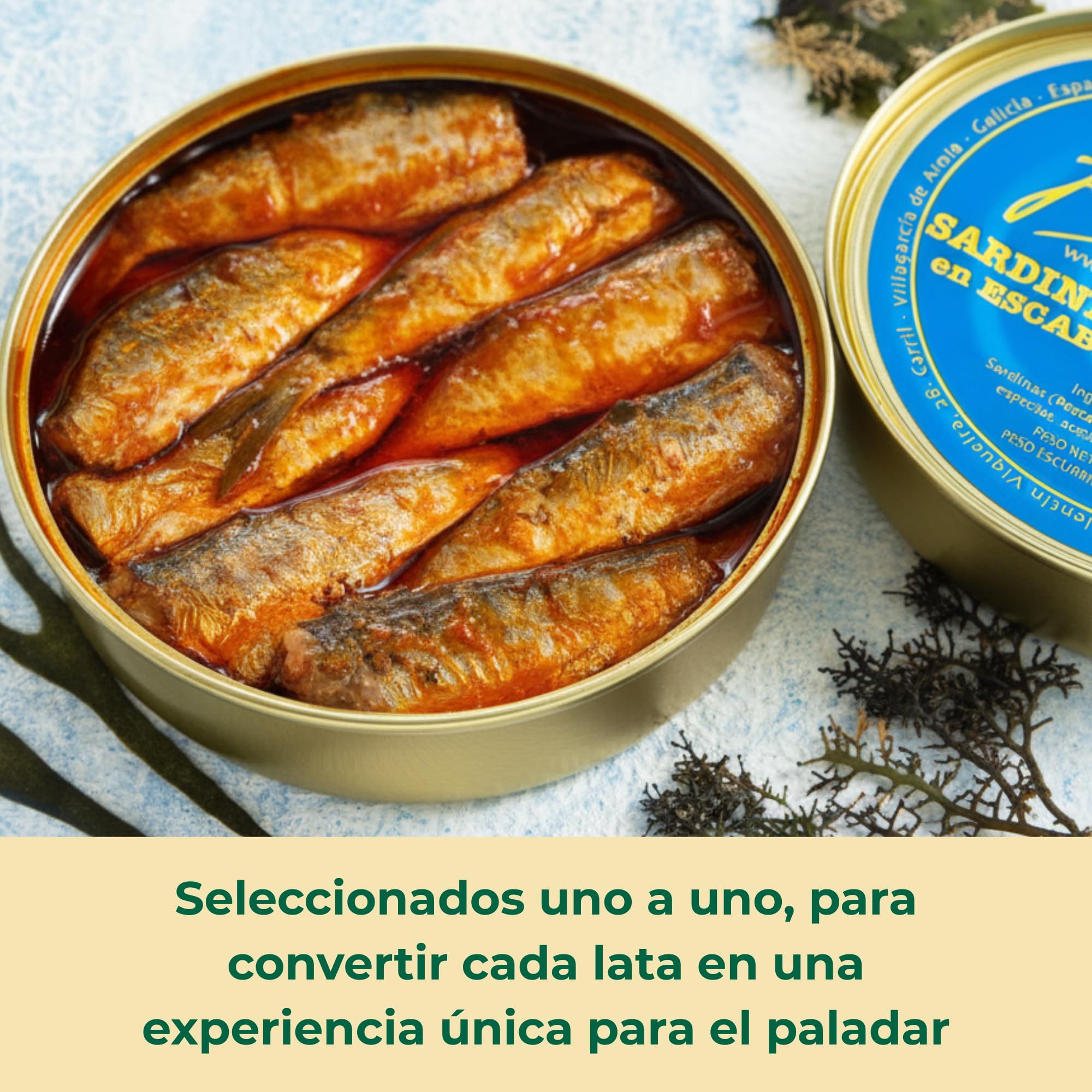 LOS PEPERETES x3 Lata Sardinillas en Escabeche 120 g | Sardinas Pequeñas Gourmet Gallegas | Conserva Artesanal en Aceite de Oliva y Vinagre | Pescado Azul del Atlántico | Sabor Tradicional de Galicia