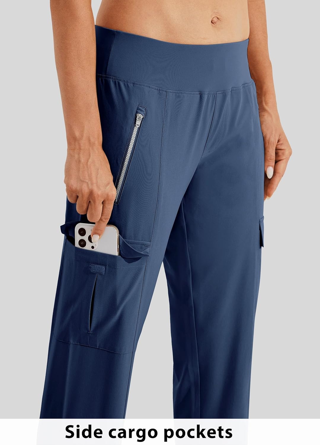 Willit Women's Golf Pants with Pockets Athletic Quick Dry Pants Lightweight Cargo Travel Water Resistant - Image 3