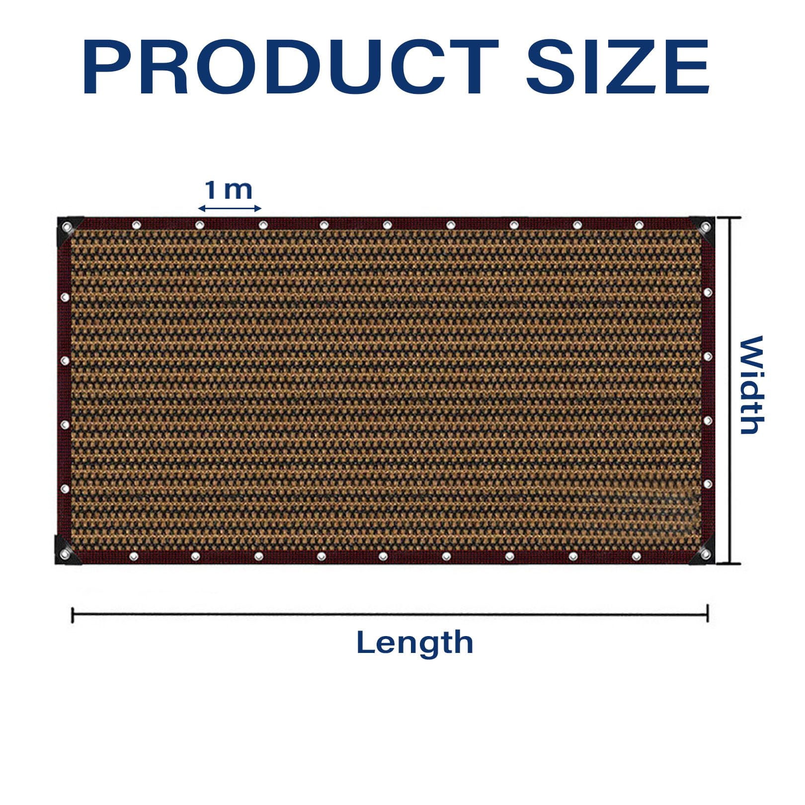 Brown Sichtschutznetz 4x7m HDPE-Schattennetz Schattierungsnetz